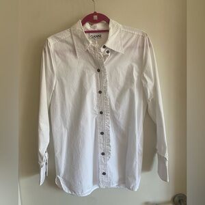 GANNI WHITE BUTTON DOWN